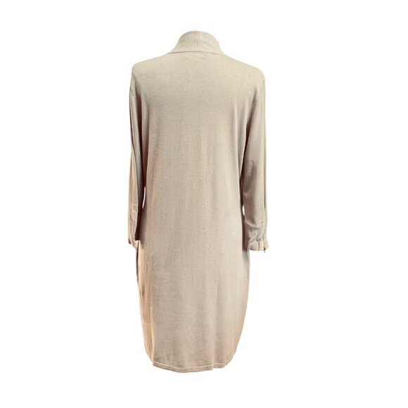Calvin Klein Womens‎ Tan Long Sleeve Sweater Dress Knee Studded Half-Zip Size XL - Picture 6 of 9